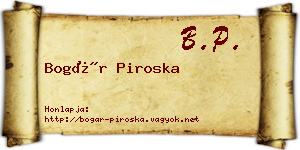 Bogár Piroska névjegykártya