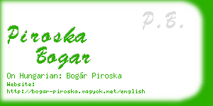 piroska bogar business card